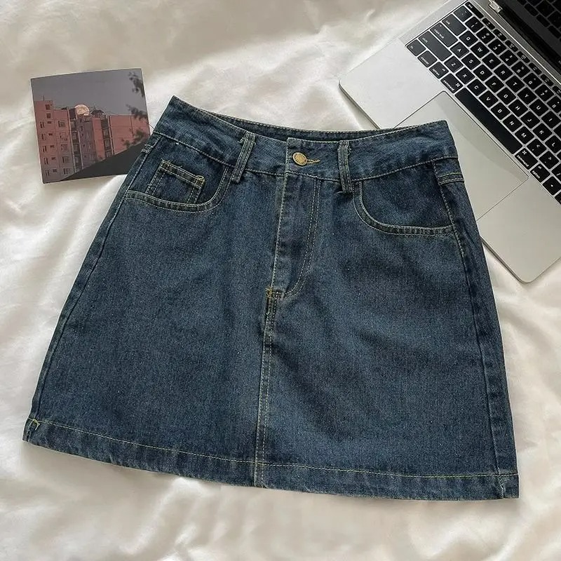 Embroidery - Y2K Denim Skirt Set: Vintage Japanese
