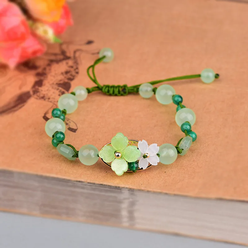 Green Jade Flower Bracelet Amu - огляд і ціна Beading