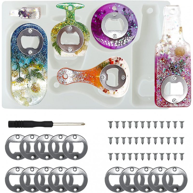 Bottle opener resin mold、Beer  - огляд і ціна Silicone Epoxy Resin Molds Set