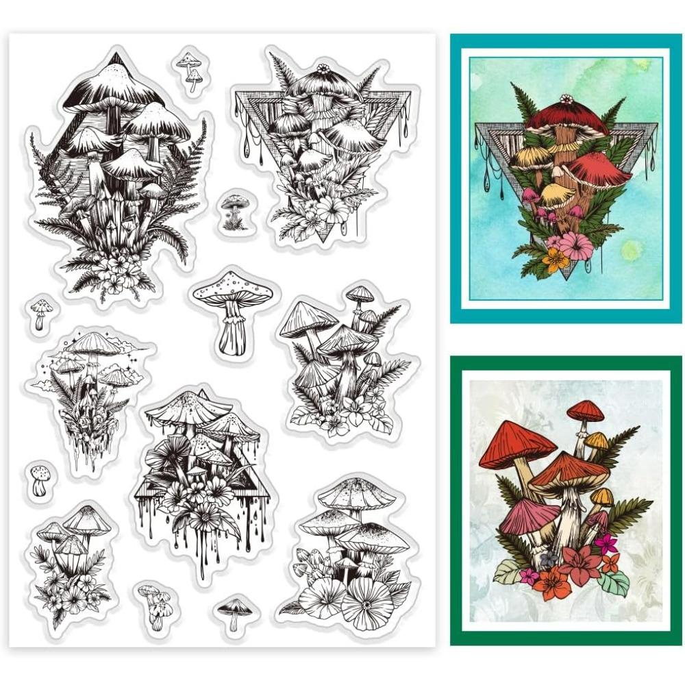 Mushroom Clear Stamp, Plant Si - огляд і ціна Clear Silicone Stamps For Card Making