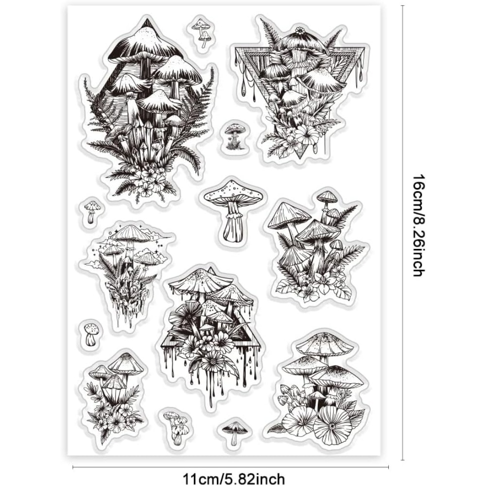 Mushroom Clear Stamp, Plant Si - огляд і ціна Clear Silicone Stamps For Card Making