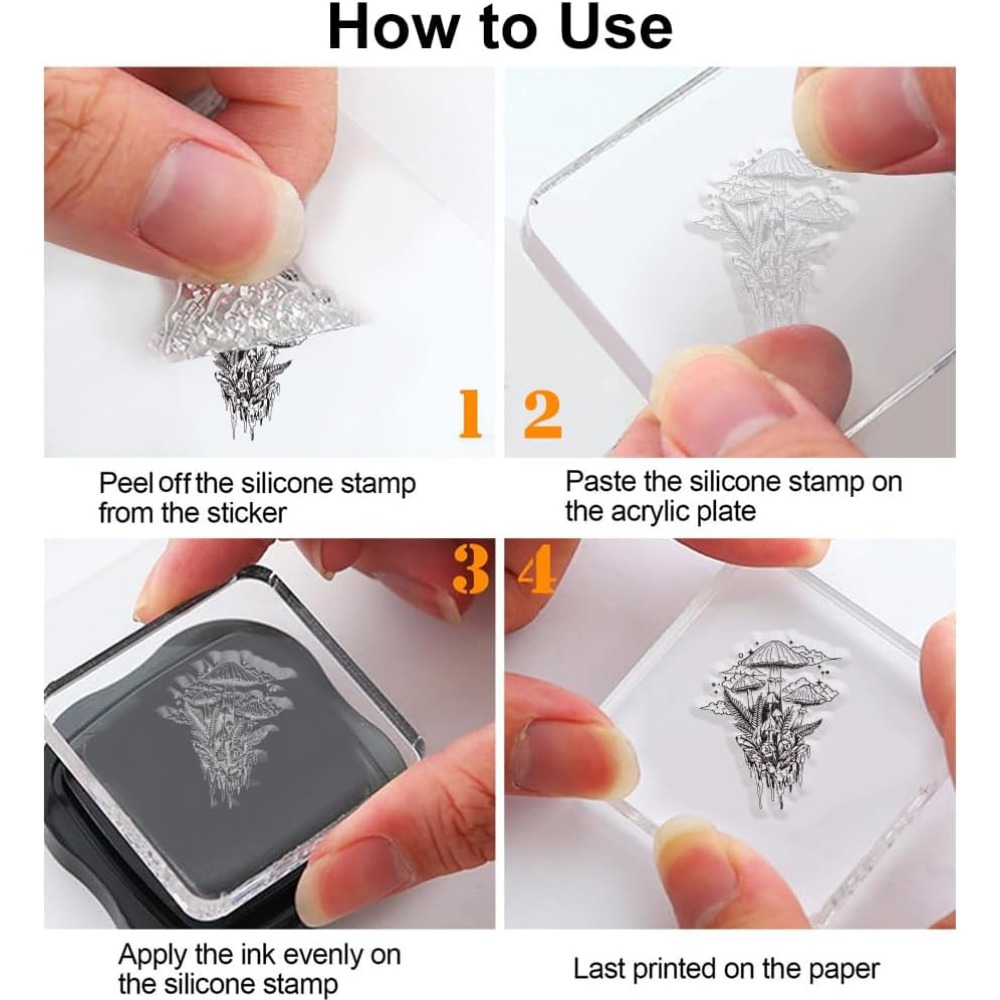 Mushroom Clear Stamp, Plant Si - огляд і ціна Clear Silicone Stamps For Card Making