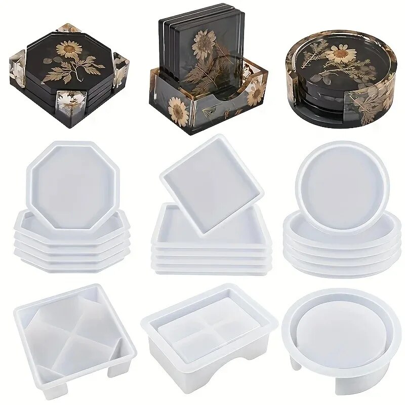 Coaster Resin Molds Set Includ - огляд і ціна Silicone Epoxy Resin Molds Set