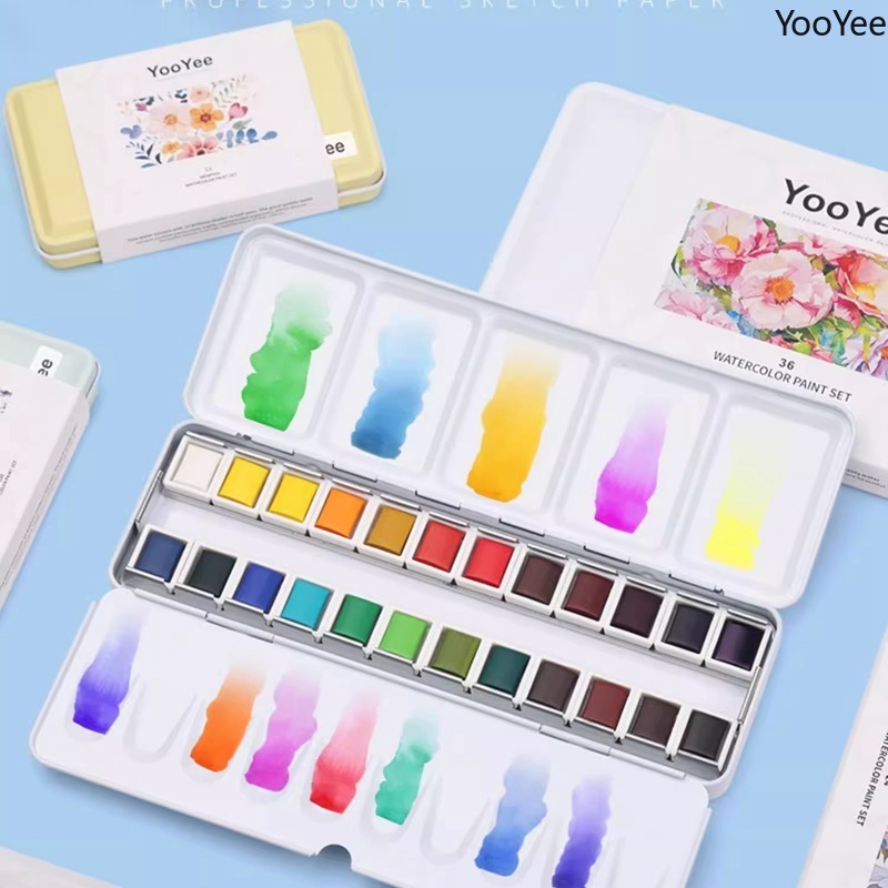 YooYee Solid Watercolor Paints - огляд і ціна Watercolor Paint Set Solid Pigment