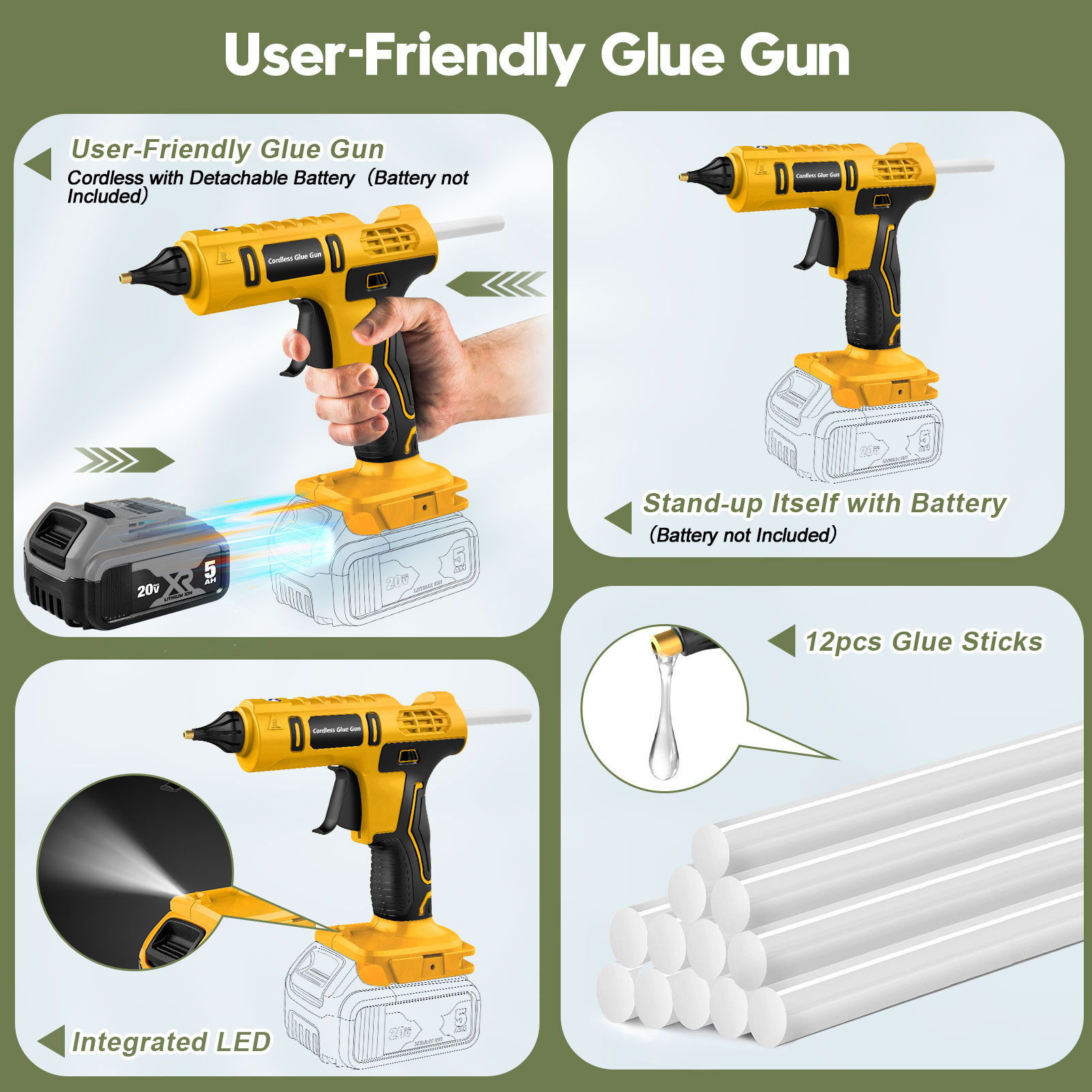 100W Cordless Hot Glue Gun for - огляд і ціна Hot Melt Glue Gun Cordless